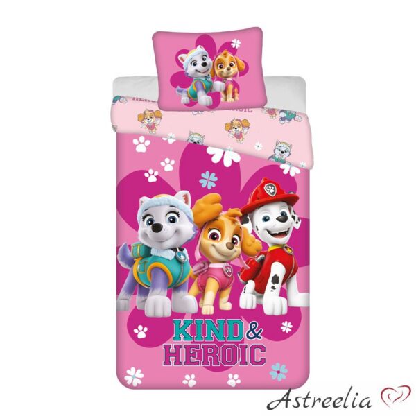 Puuvillane laste voodipesukomplekt 140x200 cm + 50x70 Paw Patrol