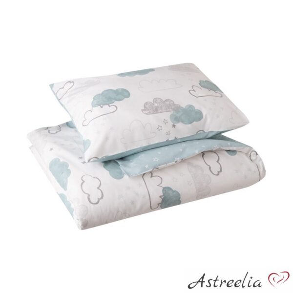 Clouds & Stars - Blue - 100% puuvillast laste voodipesu komplekt