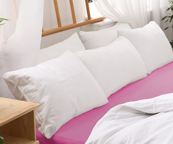 Fitted sheets with elastic, 120×200 cm, cotton jersey.