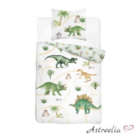 Bedding set 140×200 cm. "Dinosaurs", 100% cotton, Holland Young Collection