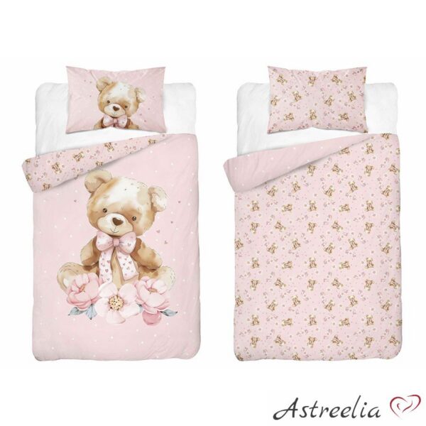 Mayamoo laste voodipesukomplekt 100x135 cm, 100% puuvill, Teddy Bear