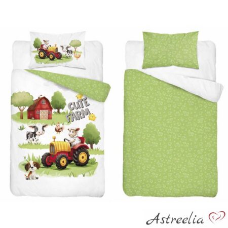 Детский комплект постельного белья Mayamoo 100x135 см, 100% хлопок, Cute Farm / A