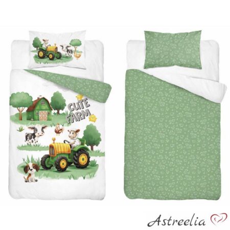 Детский комплект постельного белья Mayamoo 100x135 см, 100% хлопок, Cute Farm / B