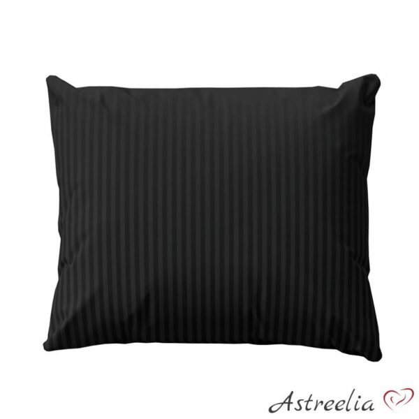 Satin Stripe Pillowcase, Black Color, 100% Cotton, Size: 70x80 cm