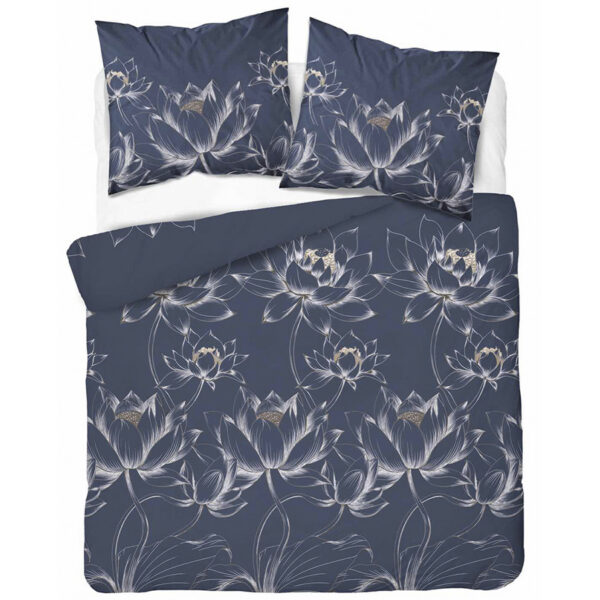 Синее постельное бельё Velmora Blue из 100% хлопка