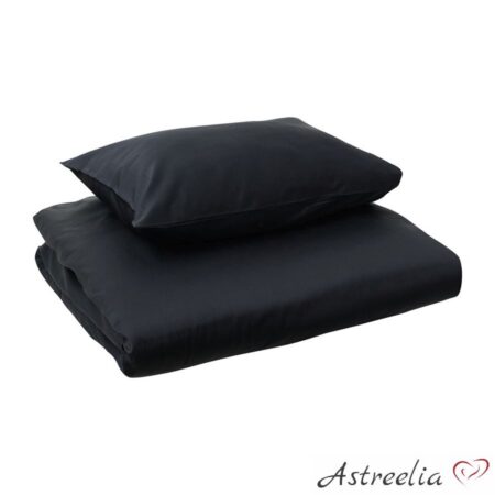 100% cotton satin duvet cover, Black color