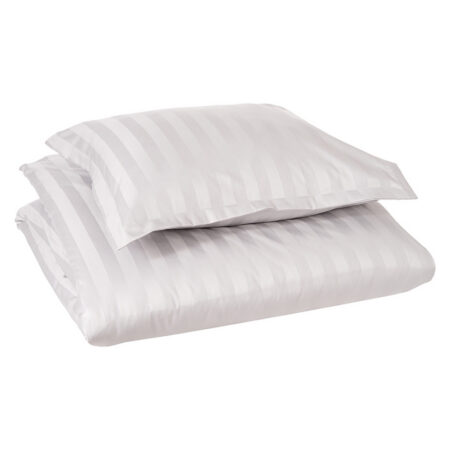 Stripe Satin Bedding Set Classic, 100% Cotton Light grey